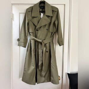 NWT Banana Republic Olive Double-Breasted Trench Coat